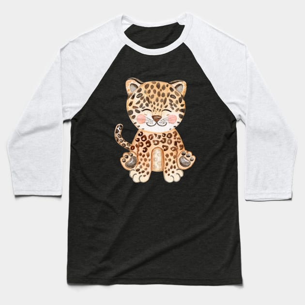 Cute leopard Baseball T-Shirt by DreamLoudArt